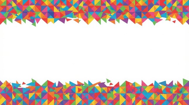 Colorful geometric triangle pattern border