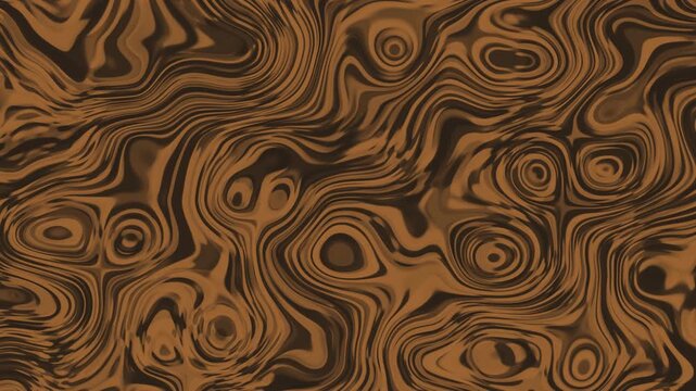 Dark Chocolate Brown Wavy Abstract Fluid Background Motion Video Loop