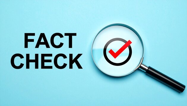 Magnifying glass over fact check symbol design