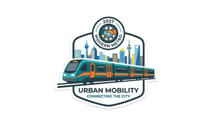 Obraz premium Modern Metro Urban Mobility Transit Emblem Design