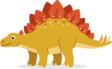 Cute cartoon stegosaurus dinosaur, children's style, isolated on white © Volodymyr Hankevych