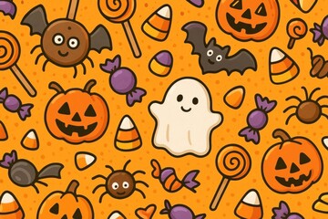 Obraz premium Playful Halloween candy pattern.