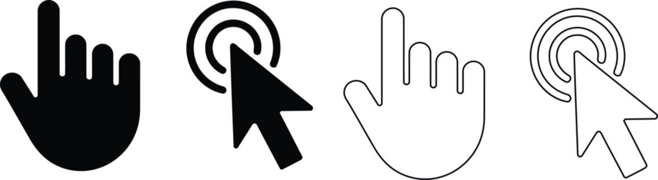 Computer cursor and hand touch point vector