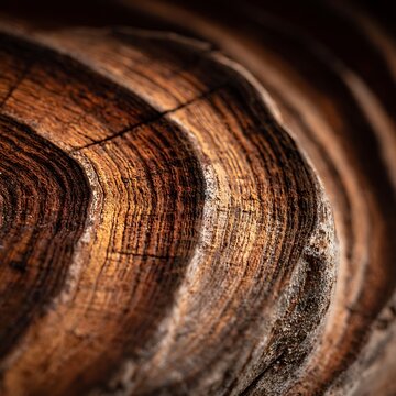 Macro Texture of Ancient Tree Growth Rings Background
