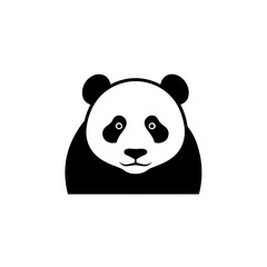 Fototapeta premium Cute Panda Bear Face Icon, Isolated Vector Graphic