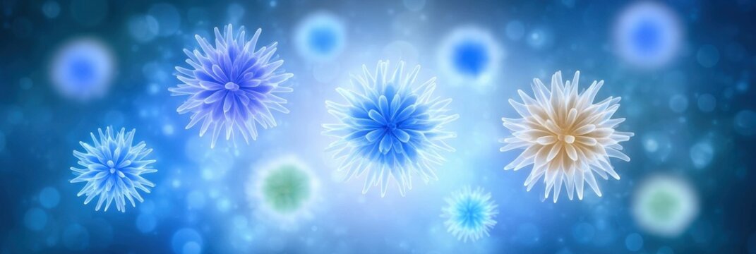 Microscopic coral polyps glowing in deep water, marine science visualization, intricate biological patterns