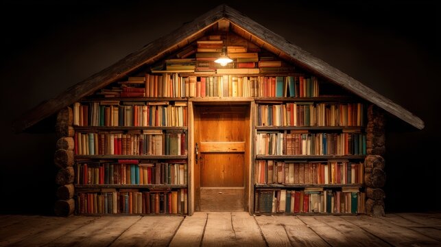 Cozy Reading Nook: Bookshelf House for Book Lovers and Avid Readers