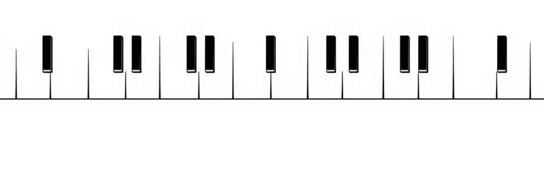 Minimalist piano keyboard keys illustration