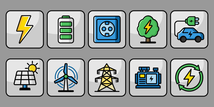 Energy and Power Icons Set