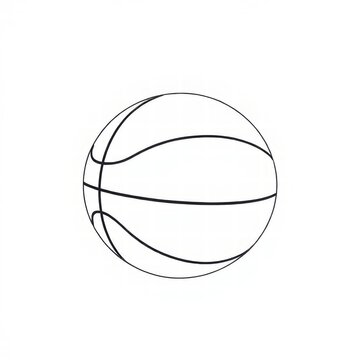 Minimalist basketball line art icon