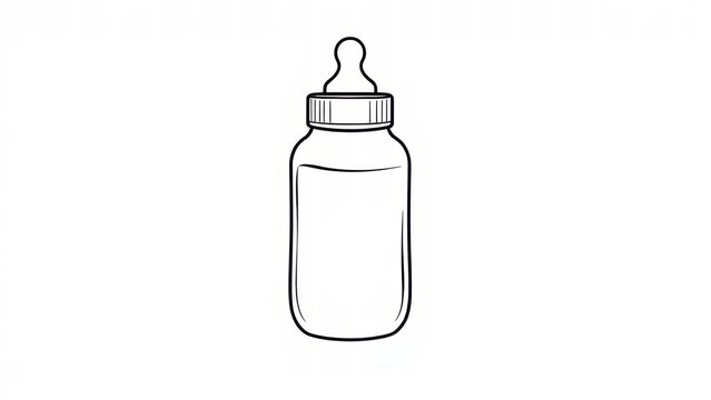 Simple line drawing of a baby bottle