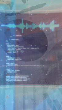Animation of data processing over cityscape