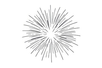 Obraz premium Hand drawn radial sunburst explosion lines
