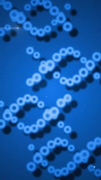Animation of light trails over dna strands