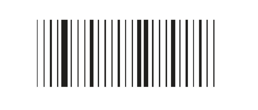vector bar code.  Barcode icon vector illustration featuring simple fake bar code design for web interface, product distribution, scanning, and retail system, isolated on white background