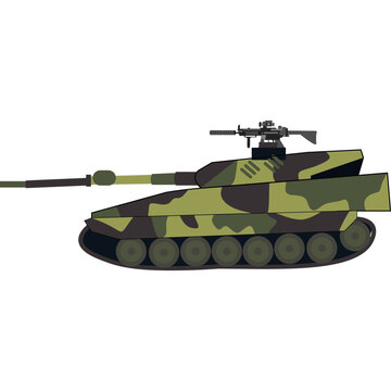 Military tank vector icon isolated