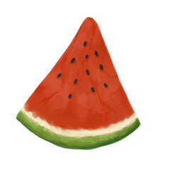 Watermelon illustration  suitable for various graphic design purposes such as posters, animations, banners, etc. © Ambuyut