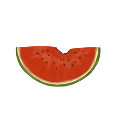 Watermelon illustration  suitable for various graphic design purposes such as posters, animations, banners, etc. © Ambuyut