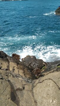 Waves on the rock