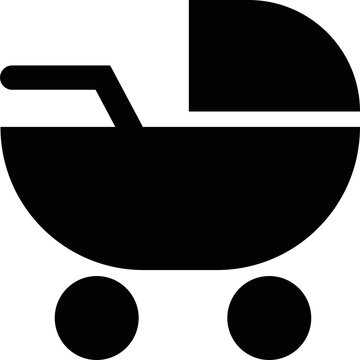 Black baby stroller pram buggy silhouette icon