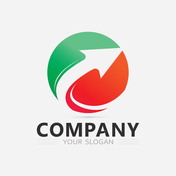Simple Arrow Logo and Icon for Direction Movement Progress Success Growth and Innovation