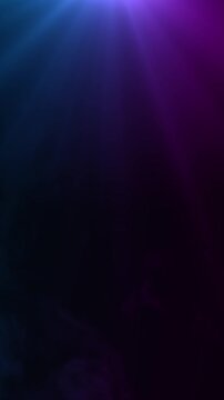 Blue Pink Light Rays Through Fog on Dark with Cinematic Spotlight Beam animation,blank stage music and product stream blank vertical social media motion background