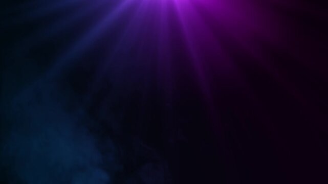 Blue Pink Light Rays Through Fog on Dark with Cinematic Spotlight Beam animation,blank stage music and product stream blank social media motion background