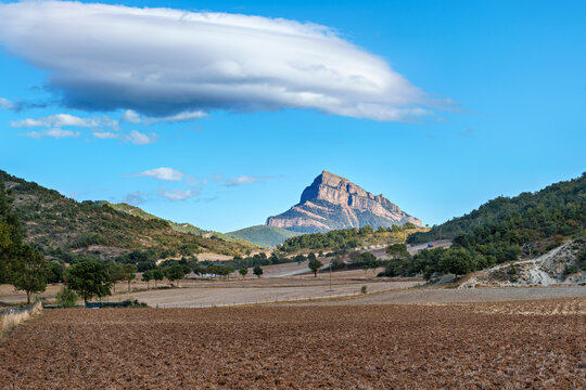 Oroel Peak, Pena Oroel in the Pyrenees, Jaca, Huesca, Aragon, Spain.