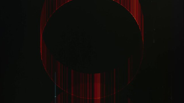 Abstract red circle glitch effect loop