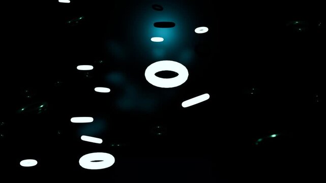 3D abstract seamless loop outgoing torus animation background with cyber_mint_torus neon metallic motion graphic 4k