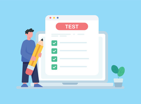 Online Test and Digital Exam Education Concept