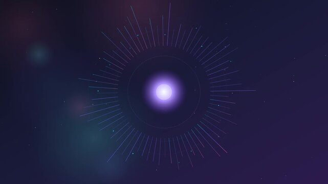 Dynamic Radial Equilizer Spectrum Pulsating Animation In A Dark Space Background