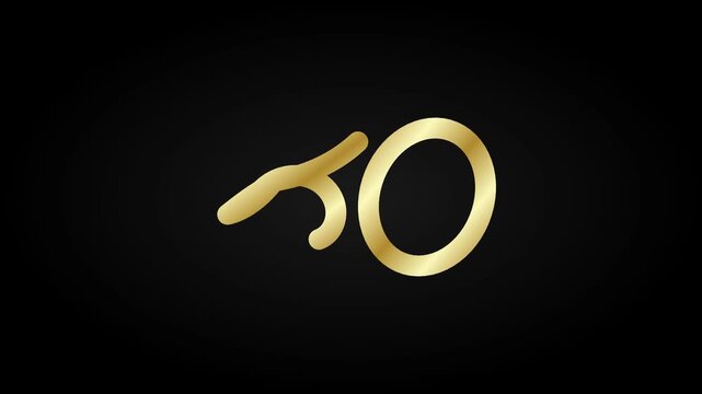 Golden fifty years anniversary logo with infinity symbol on black