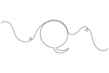 Obraz premium Messaging chat speech bubble icon sign continuous one line drawing on white background minimalist single art blank comment reply and saying symbol vector illustration