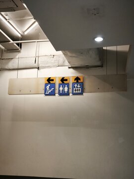 Hanging Directional Wayfinding Signboard for Stairs Restroom and Elevator in Public Building