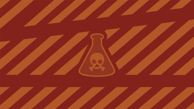 Editorial danger warning symbol with toxic flask vector illustration chemical emergency industrial restricted forbidden corrosive substance biohazard poisonous protection security industry