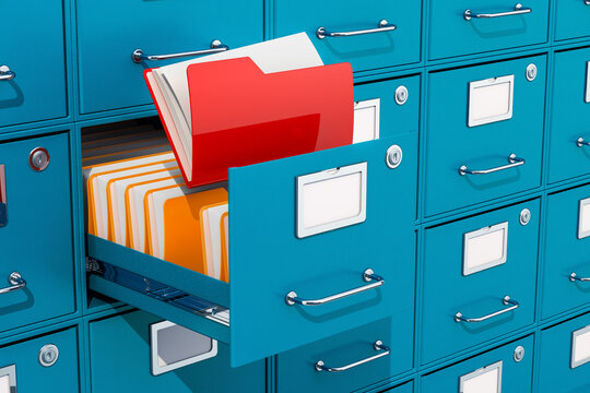 row of folders on a shelf