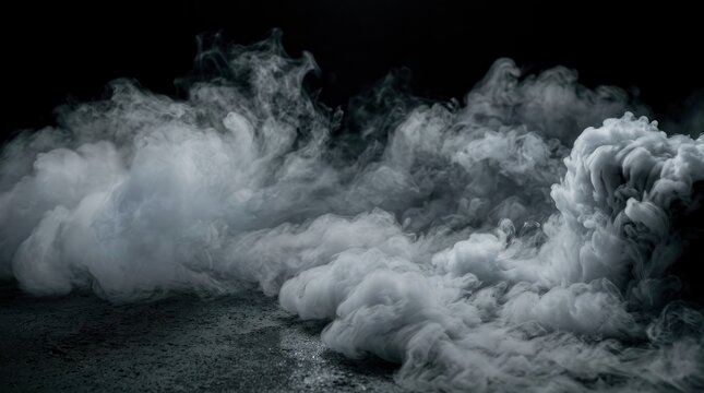 Abstract background featuring heavy white smoke on dark textured ground for cinematic design