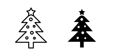 Fototapeta premium Christmas tree icon simple design pack