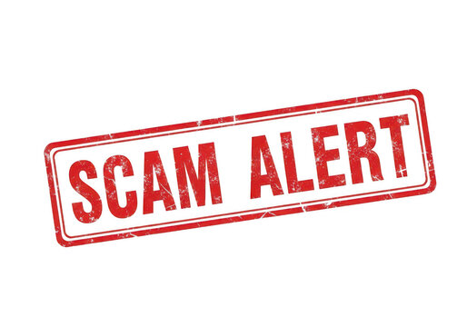 Scam alert warning stamp