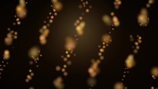 Dynamic Golden Bokeh Particles Floating And Moving On A Dark Background Loop Motion Graphics
