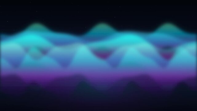 Hypnotic Abstract Wavy Gradient Background With Moving Aurora Borealis-Like Light Effect And Subtle Particles In Seamless Loop