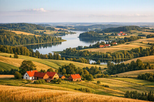 Kaszuby. Kashubian hills. Kaszuby landscape. Mazury. Poland