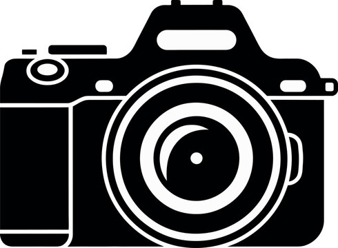 camera logo vector monochrome symbol for media