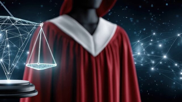 A conceptual representation of justice. ..Created with Generative AI, not depicting real subjects.
