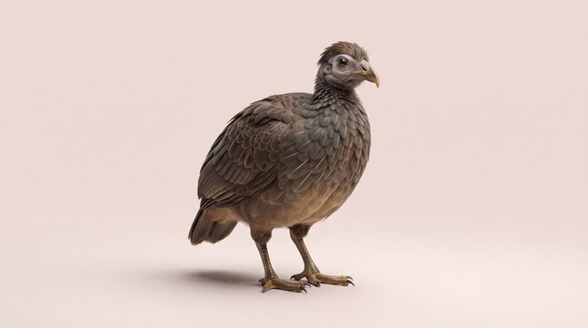 Wild Nicobar megapode bird standing on ground in natural habitat with detailed plumage