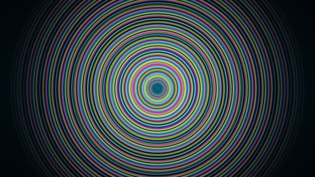 Hypnotic Radial Gradient Pattern Expanding And Contracting In A Seamless Loop Animation