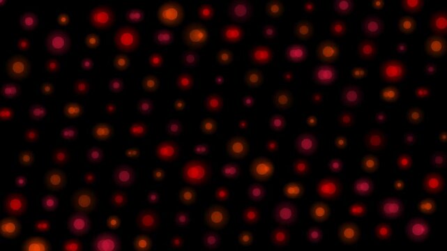 Dynamic Abstract Background With Glowing Red And Orange Pulsating Dots On A Black Screen