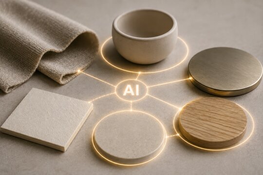 AI Material Matching Network with Fabric Ceramic Metal Paper and Wood