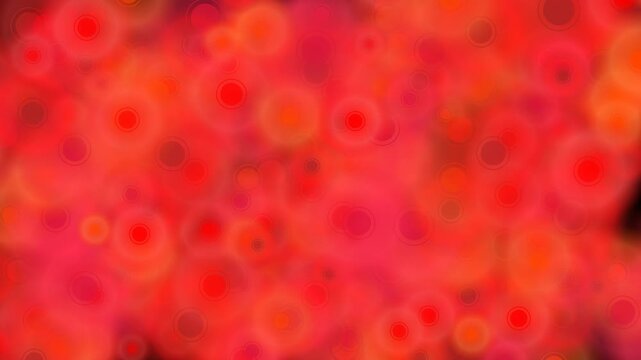 Dynamic Animated Background Of Evolving Red And Orange Bokeh-Like Circles Moving In A Flowing Abstract Pattern